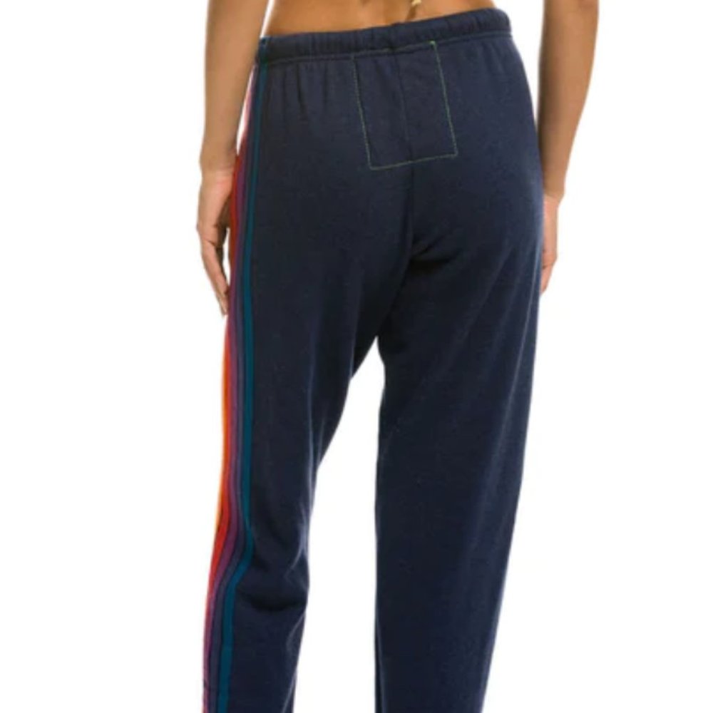 NEW! AVIATOR NATION 5 STRIPE SWEATPANTS - SURF, BEACH, LOUNGE - WITH TAGS -SMALL - Picture 4 of 5